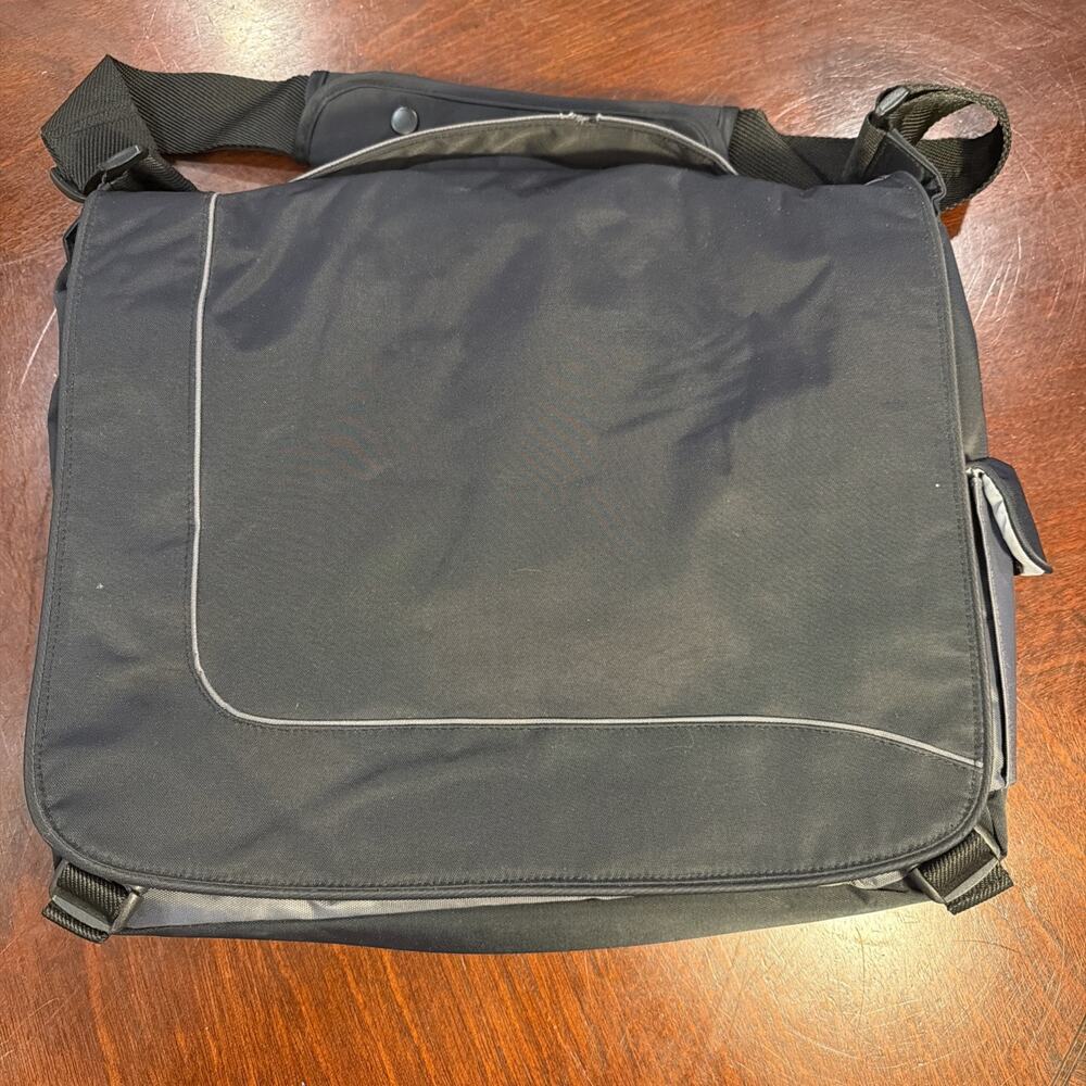 Travel Crossbody Laptop School Bag Black and Gray - See Description